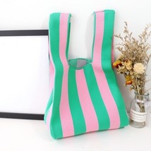 Mixed Colors Tote bag All-match Handbag For Women Stripe 2023 Trend Simple Retro - £55.23 GBP