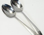 Wallace Bright Star Serving Spoons Solid 8 1/8&quot; Glossy Stainless Lot of 2 - £15.41 GBP