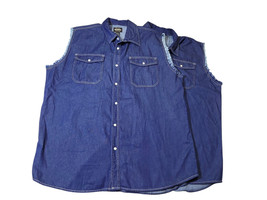 2 Guide Gear Denim Button-Up Shirt Sleeveless Men&#39;s XL - £20.08 GBP