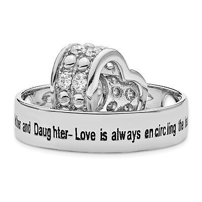 Sentimental Expressions Silver  CZ Antiqued Mother and Daughter 18 Inch Necklace Item image 3