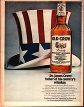Vintage 1969 Old Crow Print Ad Gift Box Uncle Sam&#39;s Top Hat Frankfort, Kentucky - £20.69 GBP