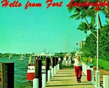 Docks at Bahia Mar Marina Hello From Fort Lauderdale 1984 Chrome Postcard - $3.91