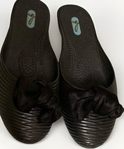 Oka B by Okabashi Women’s ML Black Supportive Mules &amp; Black Bow Made in USA - $23.99