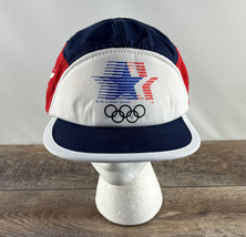 1984 Los Angeles Olympics 5 Panel Snapback Baseball Hat - Red White Blue adidas - £23.21 GBP