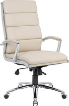 Boss Office Products Executive CaressoftPlus Chair with Metal Chrome, BG), Beige - £241.33 GBP