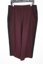 NWT James Perse 4 XL Wine Purple Snap-Off Matte Crepe Crop Wide Leg Pants $350 - £94.80 GBP