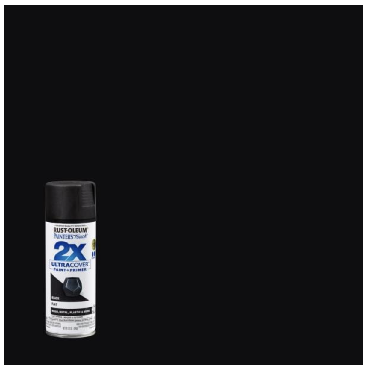 Rust-Oleum Painter&#39;s Touch Ultra Cover 2X Spray Paint, Flat Black 334020 - $11.95