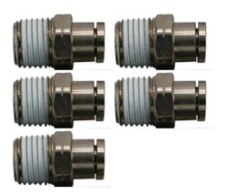 Male Straight 1/4&quot; Tube to 1/4&quot; Thread Push in Pneumatic Fitting 5 Pack ... - £9.34 GBP