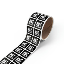 Waterproof 1&quot; or 2&quot; Glossy Square Sticker Roll Custom Printed Labels - B... - £68.17 GBP+