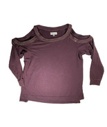Knox Rose Women&#39;s Size 2XL Cold Shoulder Top Long Sleeve Maroon Burgundy... - £13.73 GBP