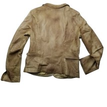 Aeropostale Women&#39;s L Genuine Soft Burnished Leather Blazer Jacket Brown... - $39.89