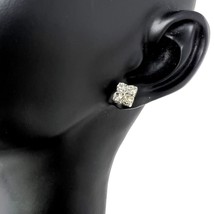 Beautiful Studded Earings Fashion Jewelry Silver tone with faux diamonds - £32.81 GBP
