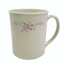 Vintage Corelle by Corning ENGLISH BREAKFAST Cup Mug Ivory w/ Pink &amp; Blu... - £3.85 GBP