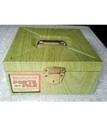 Vintage Porta-File Check File Metal Storage Box w/ Key and Metal Divider - £13.46 GBP