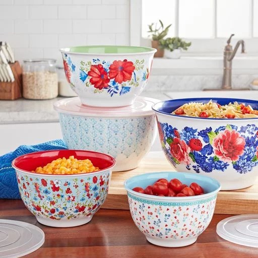 The Pioneer Woman Melamine Mixing Bowl Set, 10 Pieces, Heritage Floral - $35.40