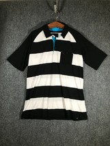 Hurley Collared Pocket Tee Shirt 2XL Black White Stripe Mens XXL Stretch... - $14.54