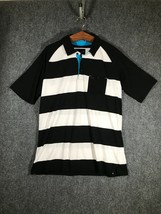 Hurley Collared Pocket Tee Shirt 2XL Black White Stripe Mens XXL Stretch T Soft - £11.48 GBP