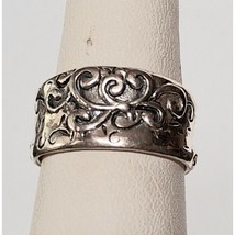 Silpada 925 Sterling Silver Ornate Band Ring Size 7 Sky - £34.88 GBP