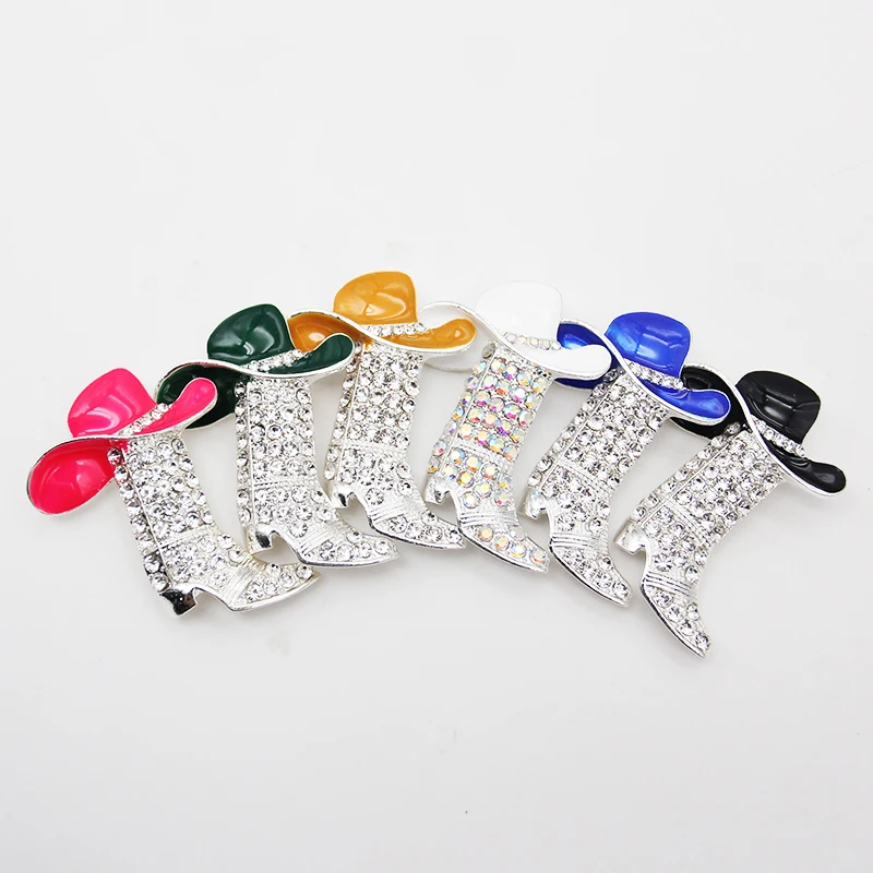 Ree shipping in 6 colors lucky western cowboy boots brooch hat pin charm enamel jewelry thumb200