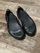 Crocs Kadee Solid Black Ballet Flats Almond Toe Women&#39;s sz 8 - £15.03 GBP