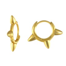 CANNER Real 925 Silver Geometric Bead Rivet Piercing Earrings for Women Round Cr - £9.14 GBP
