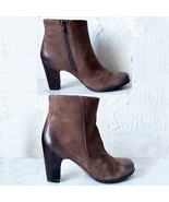 Ecco Jaffna Brown Leather Heeled Ankle Boots Side Zip - Women&#39;s Size 38/7.5 - €65,02 EUR