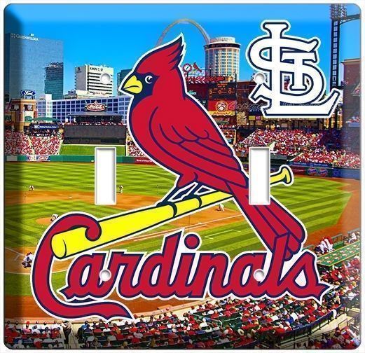 ST LOUIS CARDINALS MLB BASEBALL TEAM EMBLEM DOUBLE LIGHT SWITCH WALL PLATE COVER
