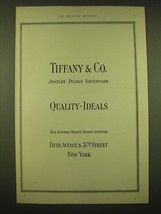 1924 Tiffany & Co. Ad - Jewelry Pearls Silverware Quality - Ideals - $18.49