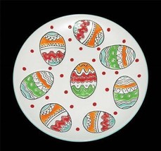 Inhomestylez Embossed Shiny Easter Eggs White Matte Finish 8-1/2&quot; Salad Plate(s) - £12.78 GBP