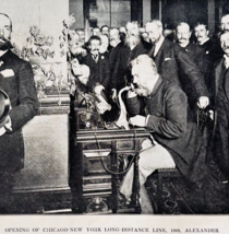 1910 Alexander Graham Bell Early Telephone Chicago New York Line Print F17G - $473.67 MXN