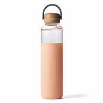 SOMA Glass Water Bottles Blush 25 oz. Bottle with Natural Bamboo Lid &amp; Silico... - £26.91 GBP