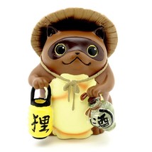 TANUKI STATUE 4.5&quot; Cute Resin Figurine Mythical Japanese Raccoon Dog Tri... - £23.45 GBP