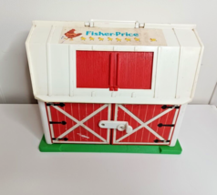 Vintage Fisher Price Little People Farm Barn 1986 WORKS Red Barn No Silo - £18.38 GBP