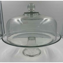 Vintage Glass 12” Pedestal Cake Dessert Stand with Heavy Dome Cover - £52.10 GBP