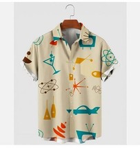 Pocket 50&#39;s Vintage Martini Hawaiian Shirt Summer Beach Aloha For Men &amp; Women - £8.17 GBP+
