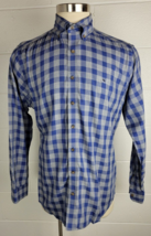 Vineyard Vines Mens Whale Shirt Slim Fit Blue Gray Plaid Cotton L - £15.58 GBP