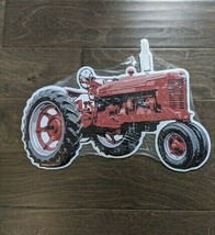 17&quot; RED Tractor FARM House  3d cutout retro USA STEEL plate display ad Sign - £38.77 GBP