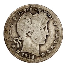 1914-S Argento Barber Quarto 25C ( Buono, G Condizioni) Completo Cerchi - $103.94