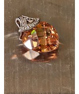 925 Sterling Silver Citrine Orange Crystal Pendant - $14.80