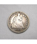 1857 Silver Seated Half Dime CHG+ Coin AN849 - £22.44 GBP