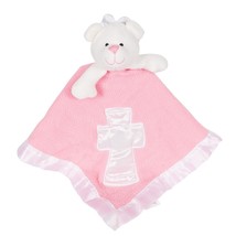 Baby Boom Christian Lovey Security Blanket Teddy Bear Angel Cross Pink Baptism - £14.76 GBP