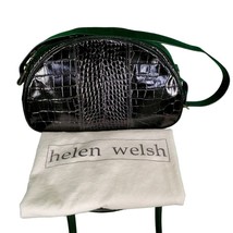 Helen Welsh Black Crocodile Embossed LTHR Shoulder Bag Satchel Dust Bag ... - $93.49