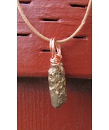 Gold luster - raw Quartz Pendant. - $7.00