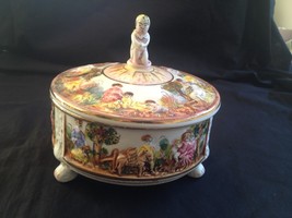 Antique Capodimonte Porcelain Bowl with Cherubs Cupids Figurine - £111.80 GBP