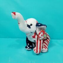 Ty Beanie Baby Righty 2000 Red White &amp; Blue Elephant 6&quot; NEW Plush Stuffe... - €12,27 EUR