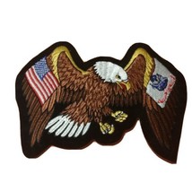 Eagle Army/USA Flag  Embroidered Iron/Sew On Patch for Jacket/Vest 6&quot; x ... - $18.41