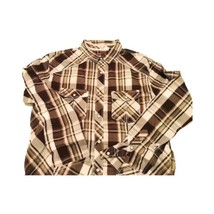 NWOT Various Artists Men&#39;s Shirt L Plaid Brown Beige Long Sleeve Button-Up - £43.57 GBP