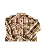 NWOT Various Artists Men&#39;s Shirt L Plaid Brown Beige Long Sleeve Button-Up - £43.20 GBP
