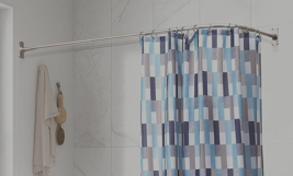 L Shapaed Bathroom Bathtub Corner Shower Curtain Rod Large Space 28&quot;X68&quot;... - £34.41 GBP