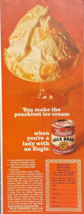 1966 Borden&#39;s Vintage Print Ad Eagle Brand You Make The Peachiest Ice Cream - $14.45